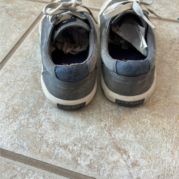 Sperry gray canvas top sider boys size 1 - Picture 2 of 5